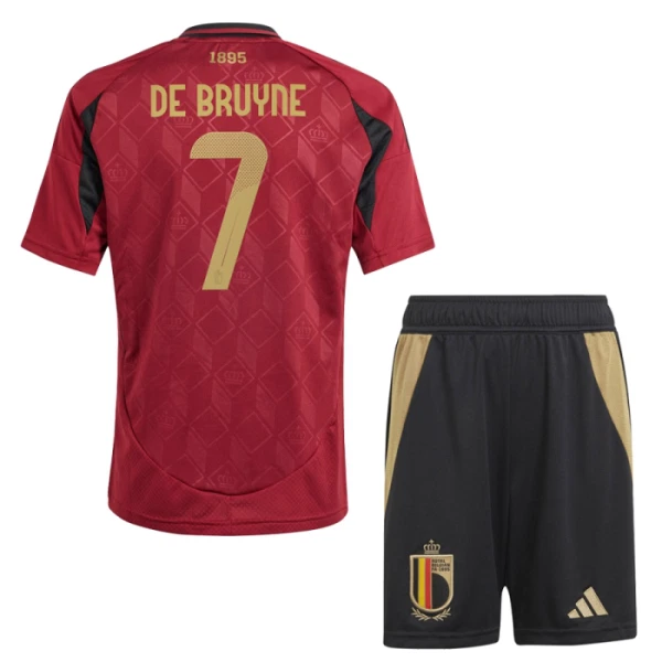 Belgia Kevin De Bruyne 7 Kotipaita Lasten Euro 2024 (+ Shortsit)