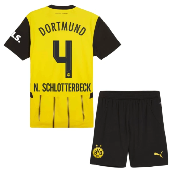 Borussia Dortmund Nico Schlotterbeck 4 Kotipaita Lasten 2024/25 (+ Shortsit)