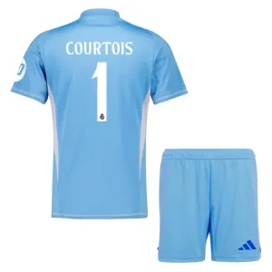 Real Madrid Thibaut Courtois 1 Maalivahdin Kotipaita Lasten 2024/25 (+ Shortsit)