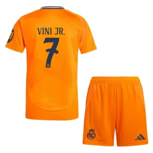 Real Madrid Vinicius Junior 7 Vieraspaita Lasten 2024/25 (+ Shortsit)