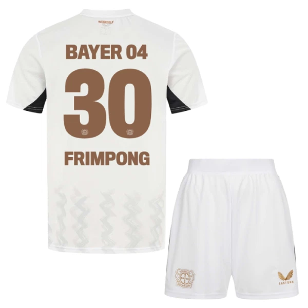 Bayer 04 Leverkusen Jeremie Frimpong 30 Vieraspaita Lasten 2024/25 (+ Shortsit)