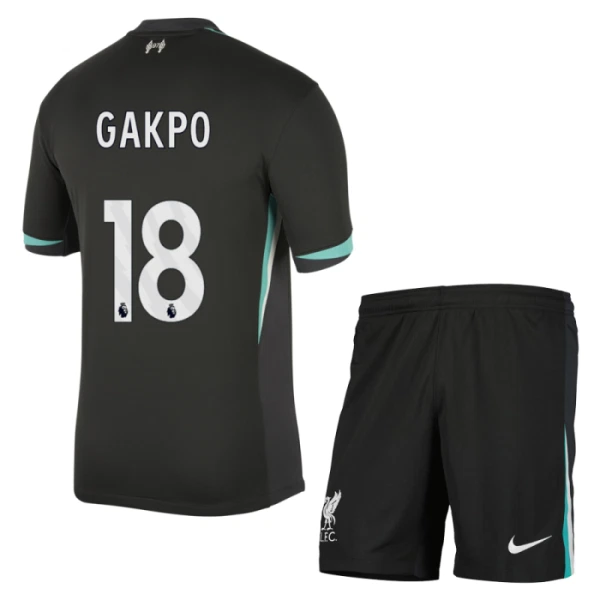 Liverpool Cody Gakpo 18 Vieraspaita Lasten 2024/25 (+ Shortsit)