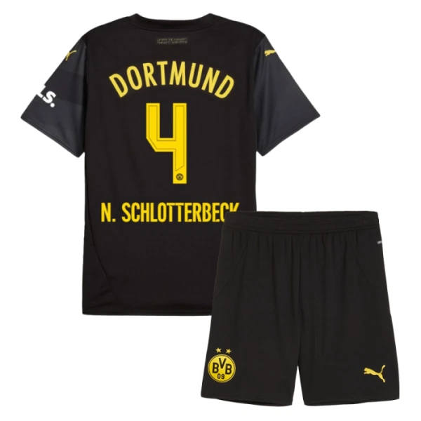 Borussia Dortmund Nico Schlotterbeck 4 Vieraspaita Lasten 2024/25 (+ Shortsit)