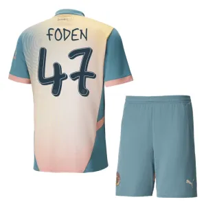 Manchester City Phil Foden 47 4. Paita Lasten 2024/25 (+ Shortsit)