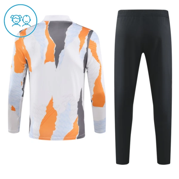 Real Madrid Harjoittelupusero puvut Lasten Puolivetri 2024/25 Valkoinen