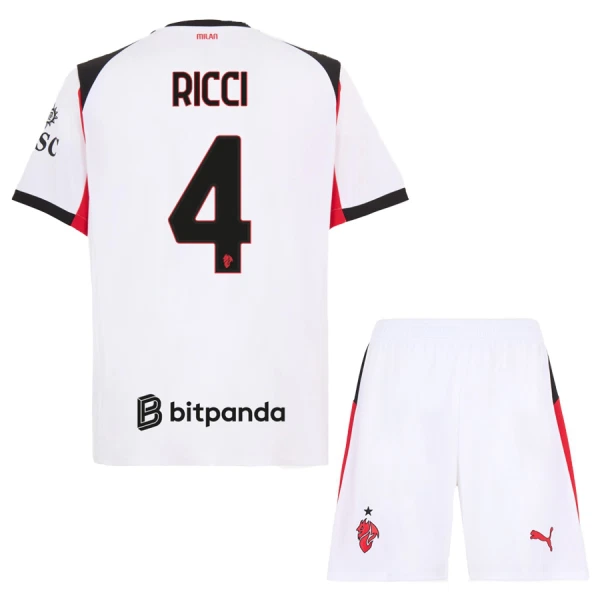 AC Milan Ricci 4 Vieraspaita Lasten 2025/26 (+ Shortsit)