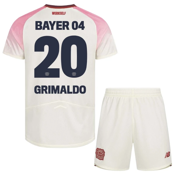 Bayer 04 Leverkusen Alejandro Grimaldo 20 Vieraspaita Lasten 2025/26 (+ Shortsit) Bayer 04 Leverkusen Alejandro Grimaldo 20 Vieraspaita Lasten 2025/26 (+ Shortsit)