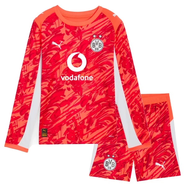Borussia Dortmund Maalivahdin Paita Lasten 2025/26 Punainen Pitkähihainen (+ Shortsit)