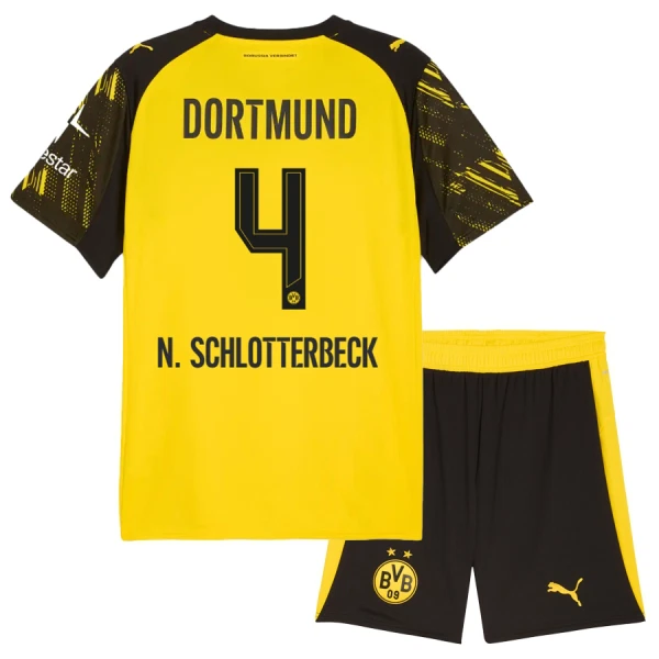 Borussia Dortmund Nico Schlotterbeck 4 Kotipaita Lasten 2025/26 (+ Shortsit)