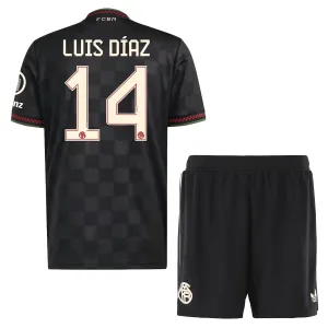 FC Bayern München Luis Díaz 14 3. Paita Lasten 2025/26 (+ Shortsit)