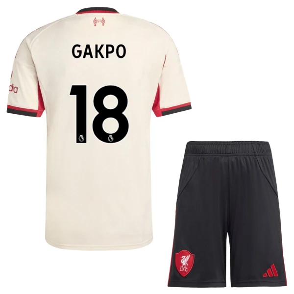 Liverpool Cody Gakpo 18 Vieraspaita Lasten 2025/26 (+ Shortsit)