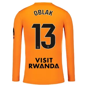 Atlético Madrid Jan Oblak 13 Maalivahdin Paita 2025/26 Oranssi Pitkähihainen