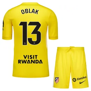 Atlético Madrid Jan Oblak 13 Maalivahdin Paita Lasten 2025/26 Keltainen (+ Shortsit)