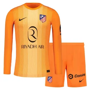 Atlético Madrid Maalivahdin Paita Lasten 2025/26 Oranssi Pitkähihainen (+ Shortsit)
