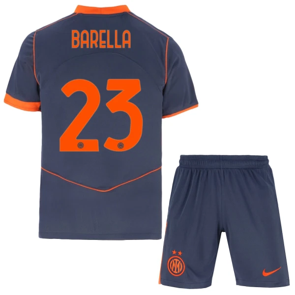 Inter Milan Nicolò Barella 23 3. Paita Lasten 2025/26 (+ Shortsit)