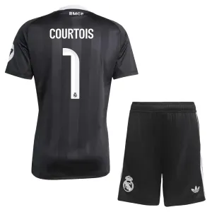 Real Madrid Thibaut Courtois 1 Maalivahdin Paita Lasten 2025/26 Musta (+ Shortsit)