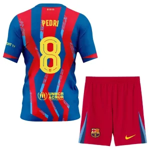 FC Barcelona Pedri 8 4. Paita Lasten 2025/26 (+ Shortsit)