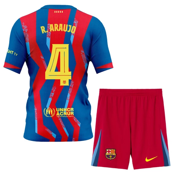 FC Barcelona Ronald Araujo 4 4. Paita Lasten 2025/26 (+ Shortsit)