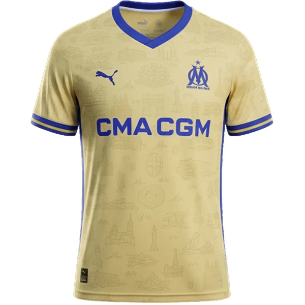 Olympique Marseille 4. Paita Lasten 2025/26 (+ Shortsit)