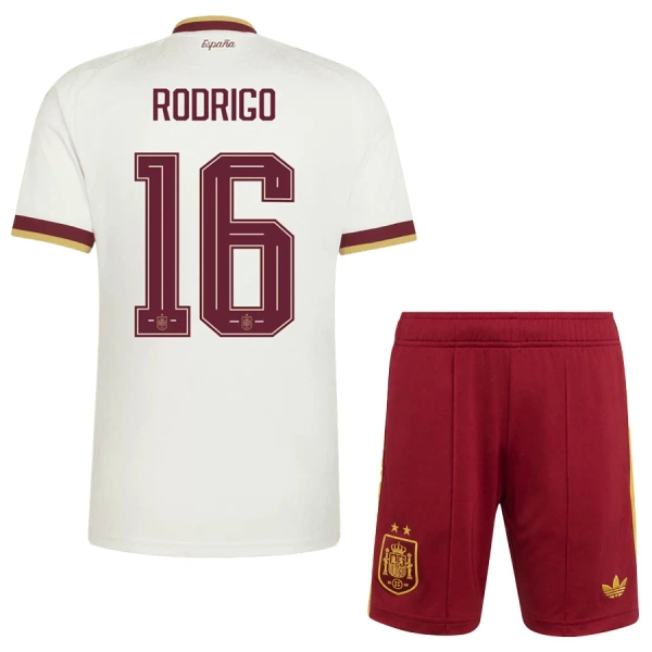 Espanja 2 Stars Rodrigo 16 Vieraspaita Lasten MM-kisat 2026 (+ Shortsit) Espanja 2 Stars Rodrigo 16 Vieraspaita Lasten MM-kisat 2026 (+ Shortsit)
