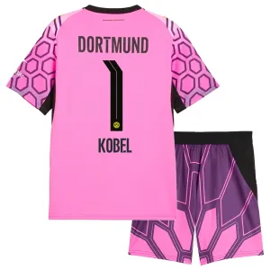 Borussia Dortmund Gregor Kobel 1 Maalivahdin Vieraspaita Lasten 2026/27 Vaaleanpunainen (+ Shortsit)