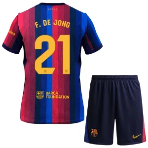 FC Barcelona Frenkie de Jong 21 Kotipaita Lasten 2026/27 (+ Shortsit)