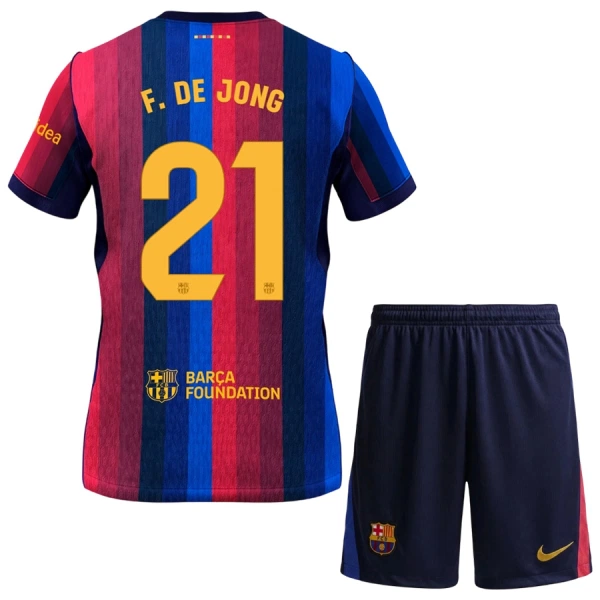 FC Barcelona Frenkie de Jong 21 Kotipaita Lasten 2026/27 (+ Shortsit)