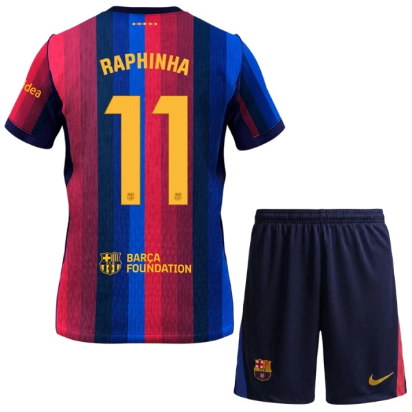 FC Barcelona Raphinha 11 Kotipaita Lasten 2026/27 (+ Shortsit) FC Barcelona Raphinha 11 Kotipaita Lasten 2026/27 (+ Shortsit)