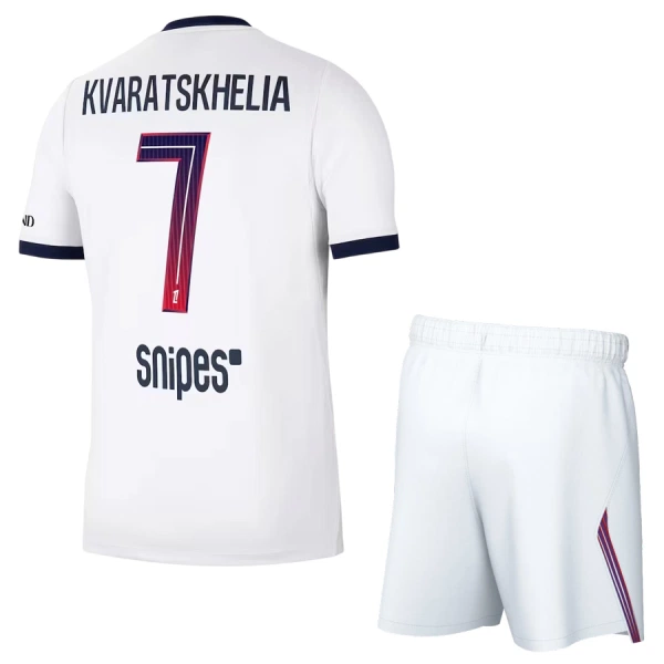 Paris Saint-Germain Khvicha Kvaratskhelia 7 Vieraspaita Lasten 2026/27 (+ Shortsit) Paris Saint-Germain Khvicha Kvaratskhelia 7 Vieraspaita Lasten 2026/27 (+ Shortsit)
