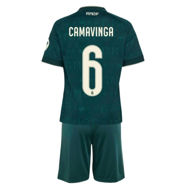 Real Madrid Eduardo Camavinga 6 Vieraspaita Lasten 2026/27 (+ Shortsit)