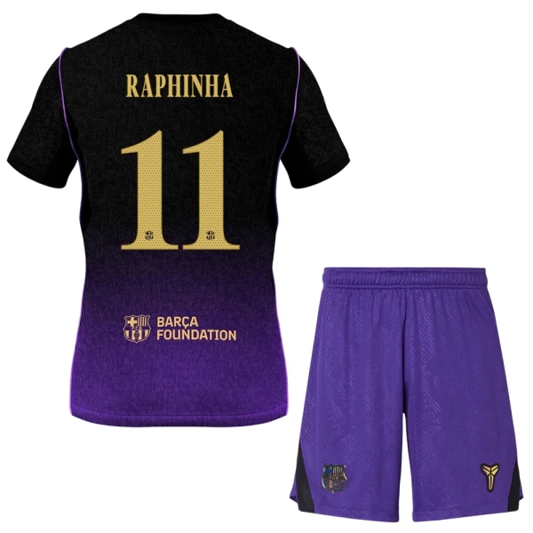 FC Barcelona Raphinha 11 Vieraspaita Lasten 2026/27 (+ Shortsit)