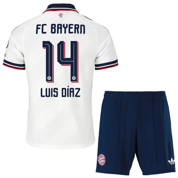 FC Bayern München Luis Díaz 14 Vieraspaita Lasten 2026/27 (+ Shortsit) FC Bayern München Luis Díaz 14 Vieraspaita Lasten 2026/27 (+ Shortsit)