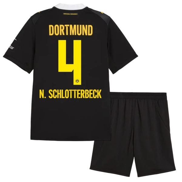 Borussia Dortmund Nico Schlotterbeck 4 Vieraspaita Lasten 2026/27 (+ Shortsit) Borussia Dortmund Nico Schlotterbeck 4 Vieraspaita Lasten 2026/27 (+ Shortsit)