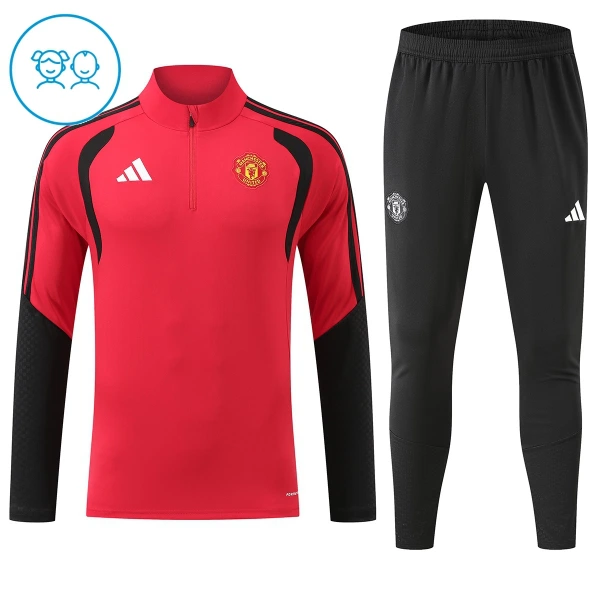 Manchester United Harjoittelupusero puvut Lasten Puolivetri 2026/27 Punainen Manchester United Harjoittelupusero puvut Lasten Puolivetri 2026/27 Punainen