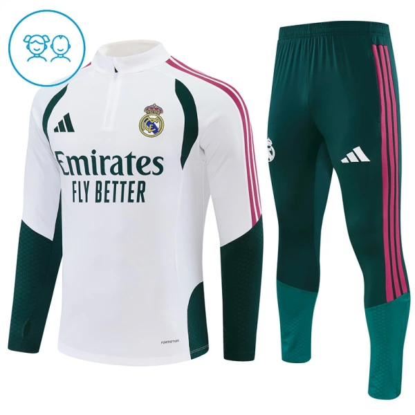 Real Madrid Harjoittelupusero puvut Lasten Puolivetri 2026/27 Valkoinen Real Madrid Harjoittelupusero puvut Lasten Puolivetri 2026/27 Valkoinen