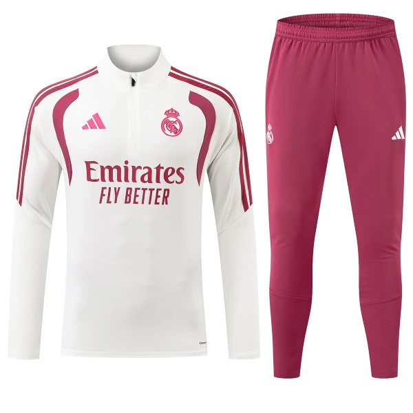 Real Madrid Harjoittelupusero puvut Puolivetri 2026/27 Valkoinen Real Madrid Harjoittelupusero puvut Puolivetri 2026/27 Valkoinen