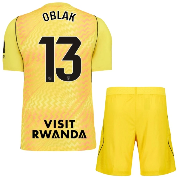 Atlético Madrid Jan Oblak 13 Maalivahdin Paita Lasten 2026/27 Keltainen (+ Shortsit)