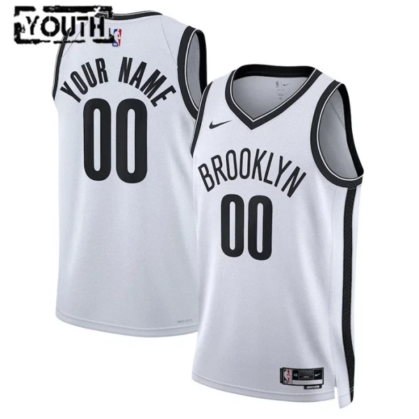 Brooklyn Nets Koripallopaita Lasten Association Edition Swingman Valkoinen