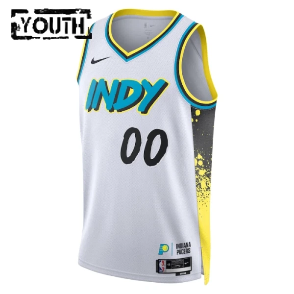 Indiana Pacers Koripallopaita Lasten City Edition 2024/25 Swingman Valkoinen