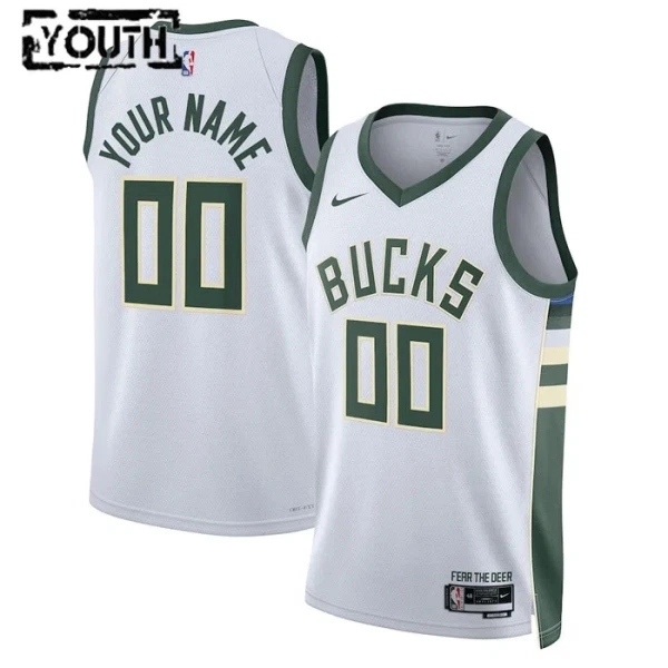 Milwaukee Bucks Koripallopaita Lasten Association Edition Swingman Valkoinen